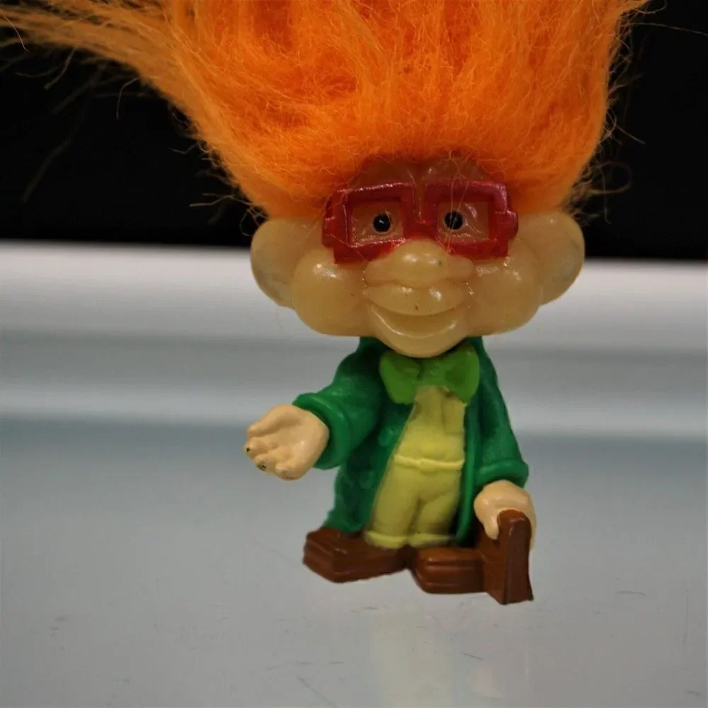 Vintage 1993 Burger King Kids Club Professor IQ Glow in the Dark Troll Doll